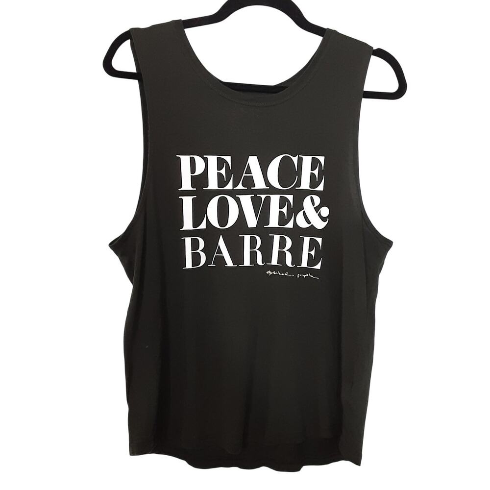Spiritual Gangster Pure Barre Black Tank Top Peace Love Barre Womens M Athletic